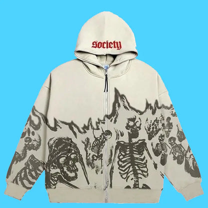 Striking Vintage Skull Hoodie