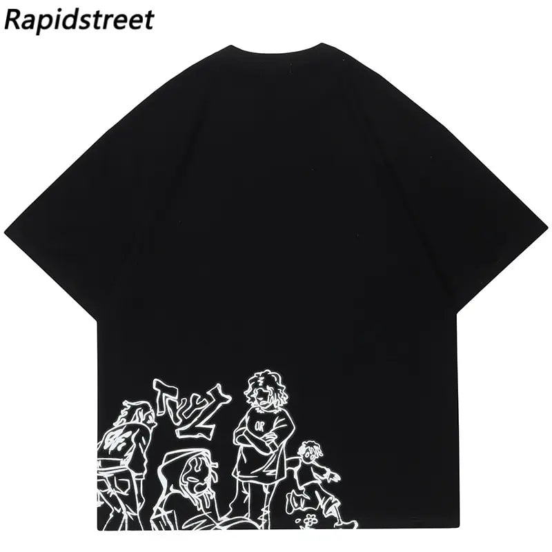 Japanese Streetwear Men T-Shirt