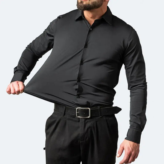 New Men's Elastic Business Shirt