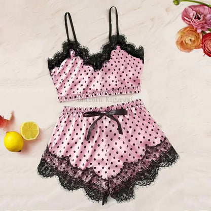 Women's Lace Satin Nightwear Set