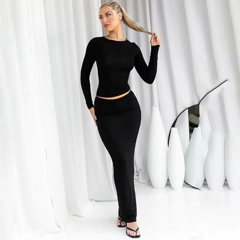 New Long Sleeve Top Skirt Hottie Suit