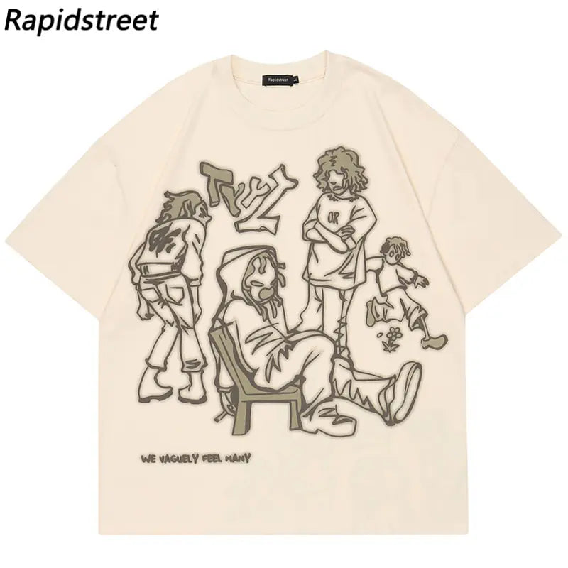 Japanese Streetwear Men T-Shirt