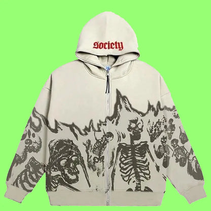 Striking Vintage Skull Hoodie