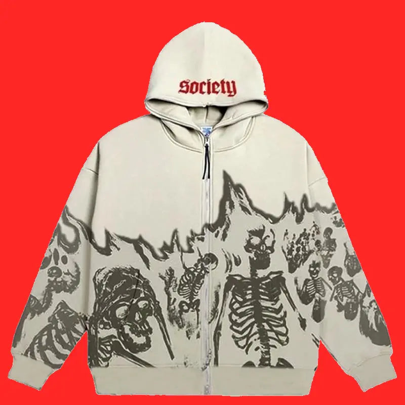 Striking Vintage Skull Hoodie