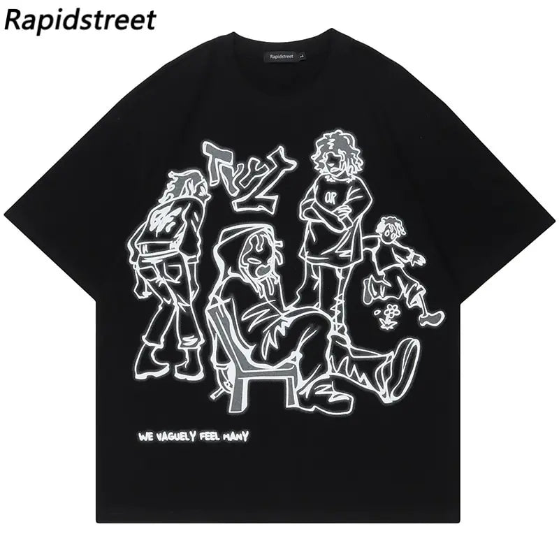 Japanese Streetwear Men T-Shirt