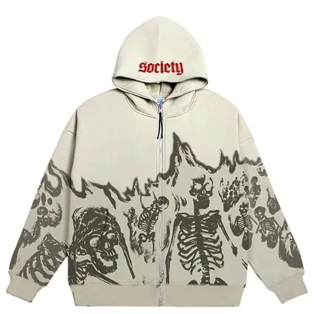 Striking Vintage Skull Hoodie