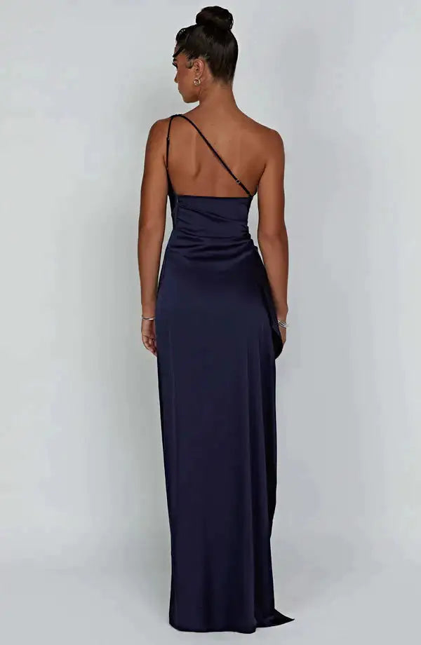 Satin One-Shoulder Sexy Prom Dresses