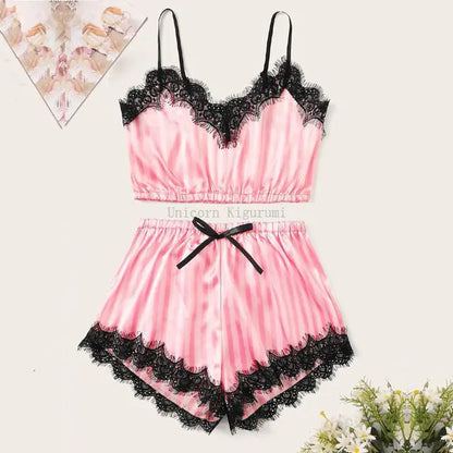 Women's Lace Satin Nightwear Set