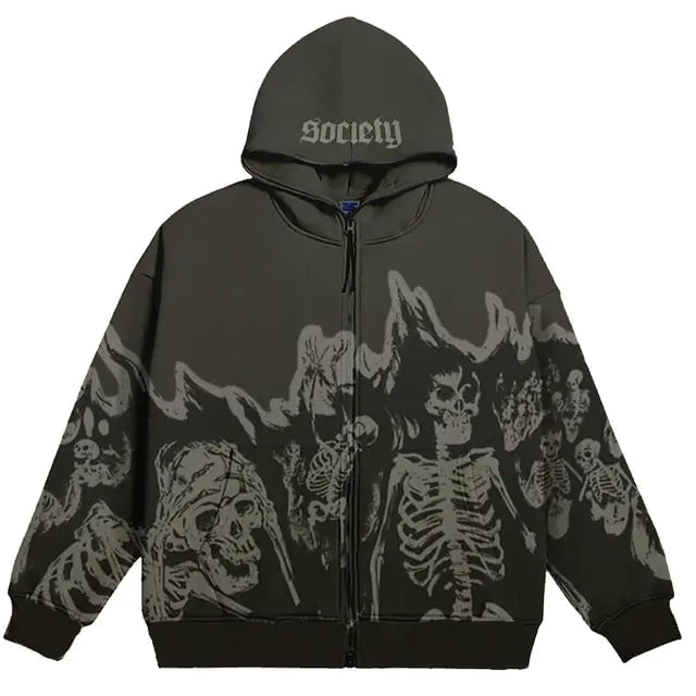 Striking Vintage Skull Hoodie